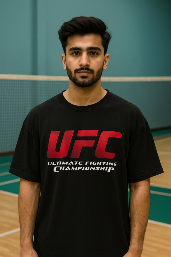UFC Black Drop Shoulder Tee