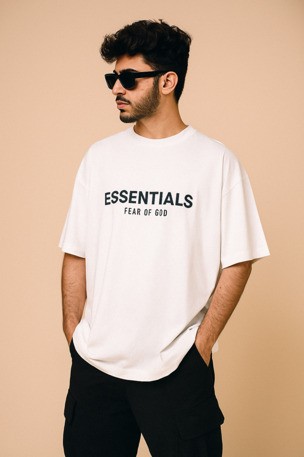 Essentials Drop Shoulder Tee White