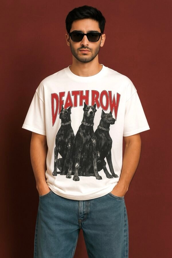 Death Row Drop Shoulder Tee White
